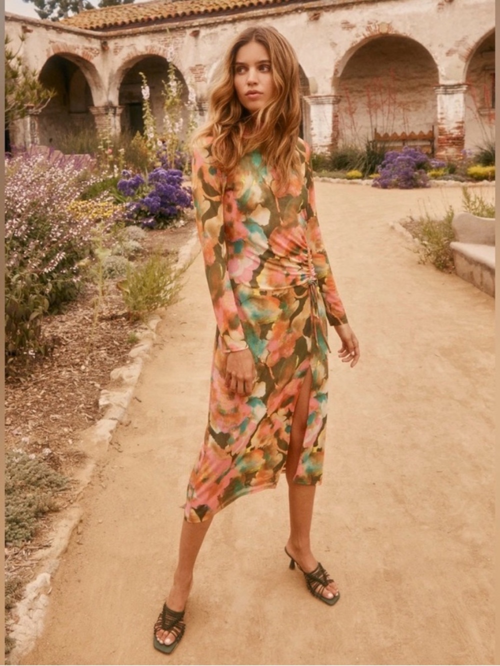 Rails Mona Terra Floral Sheath Midi Dress Women’s Size Small New With Tags